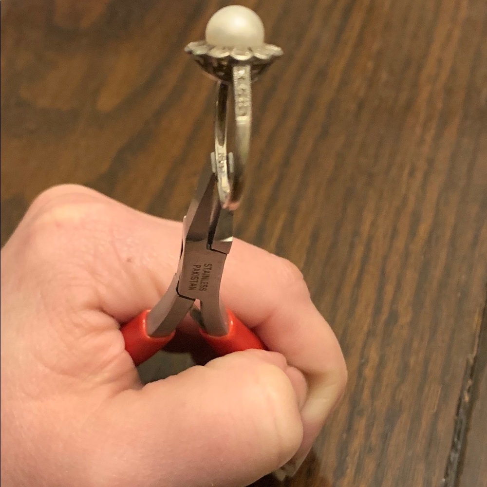 Pearl & Diamond silver ring - Picture 6 of 6
